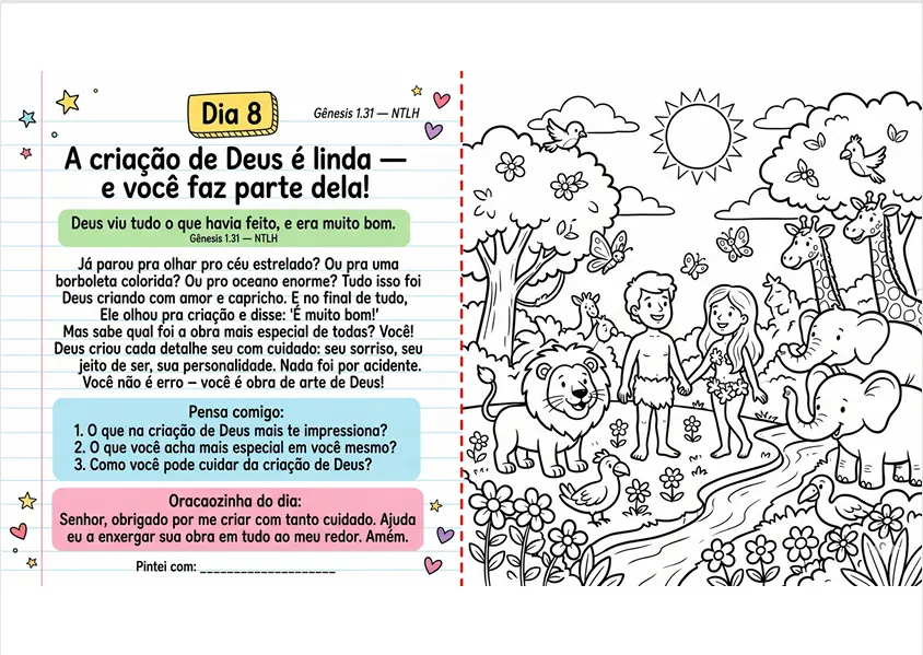Página do devocional — Dia 8